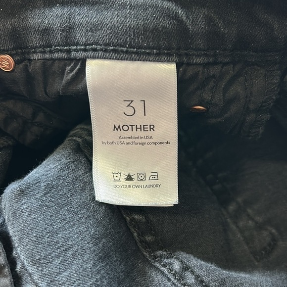 MOTHER The Weekender Jean Not Guilty Black Flare Leg Mid Rise Tuckernuck Sz 31 - Picture 12 of 16